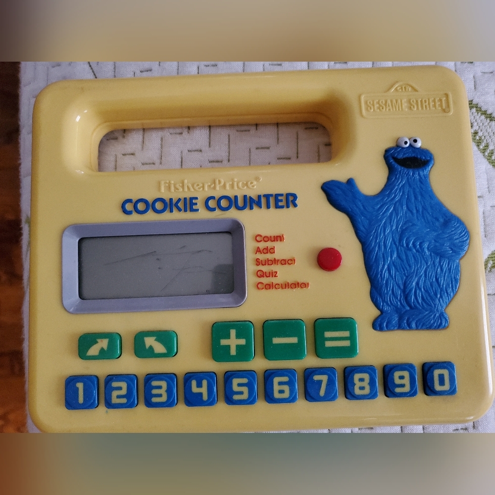 Fisher-Price Sesame Street Cookie Counter - Yellow and Blue, One Owner